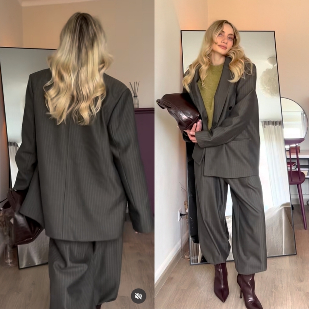 Zara OVERSIZED MULTI-POSITION BUTTON BLAZER Size M/L - Picture 3 of 17